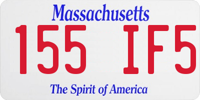 MA license plate 155IF5
