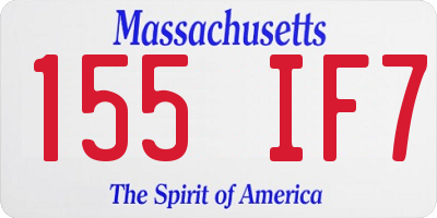 MA license plate 155IF7