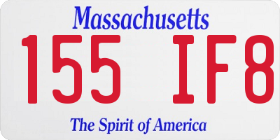 MA license plate 155IF8