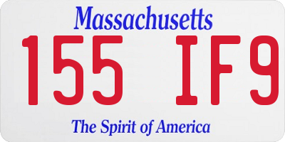 MA license plate 155IF9