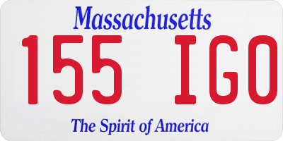 MA license plate 155IG0