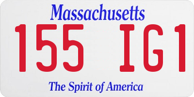 MA license plate 155IG1