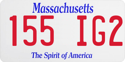 MA license plate 155IG2
