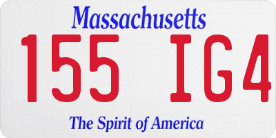 MA license plate 155IG4