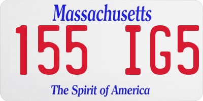 MA license plate 155IG5