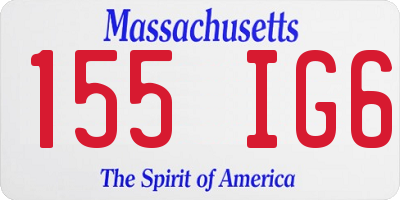 MA license plate 155IG6