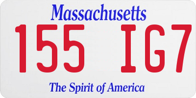 MA license plate 155IG7