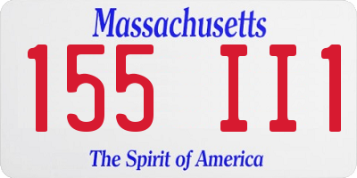 MA license plate 155II1
