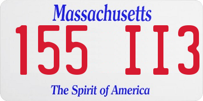 MA license plate 155II3