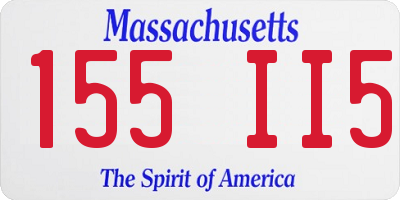 MA license plate 155II5