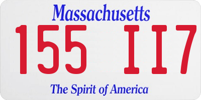 MA license plate 155II7