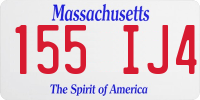 MA license plate 155IJ4