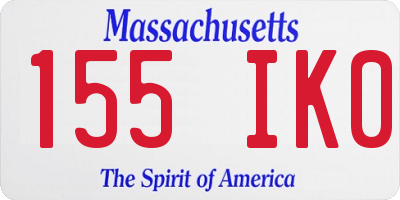 MA license plate 155IK0