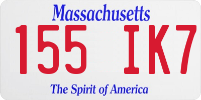 MA license plate 155IK7