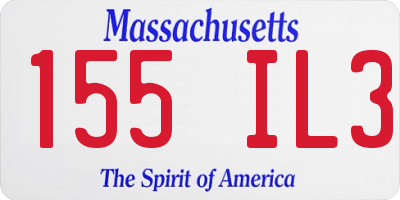 MA license plate 155IL3