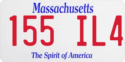 MA license plate 155IL4