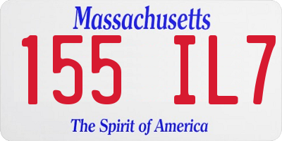 MA license plate 155IL7