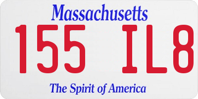 MA license plate 155IL8