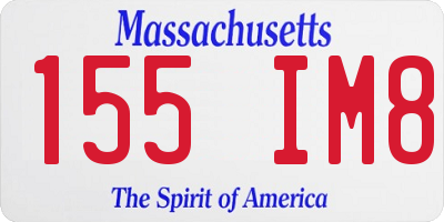 MA license plate 155IM8