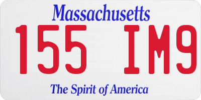 MA license plate 155IM9