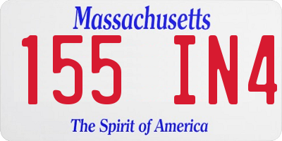 MA license plate 155IN4