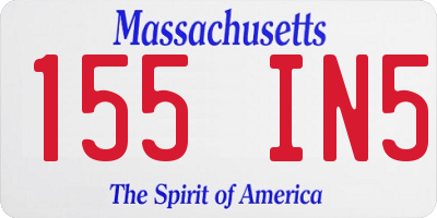 MA license plate 155IN5