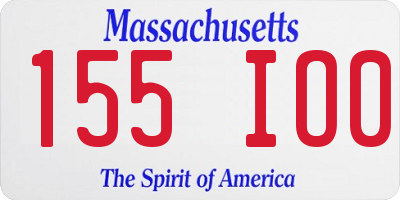 MA license plate 155IO0