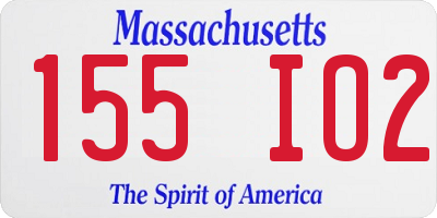 MA license plate 155IO2