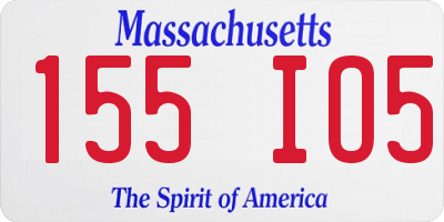 MA license plate 155IO5