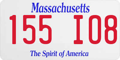 MA license plate 155IO8
