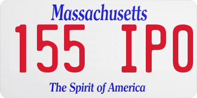 MA license plate 155IP0