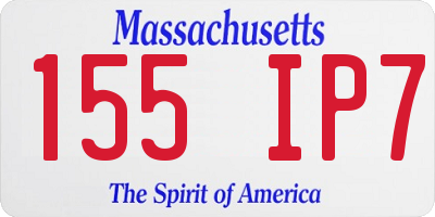 MA license plate 155IP7