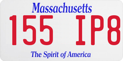 MA license plate 155IP8