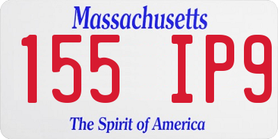 MA license plate 155IP9