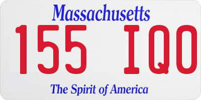 MA license plate 155IQ0