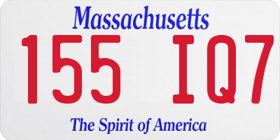 MA license plate 155IQ7