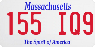 MA license plate 155IQ9