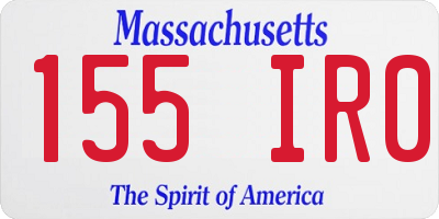 MA license plate 155IR0