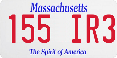 MA license plate 155IR3