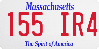 MA license plate 155IR4