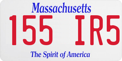 MA license plate 155IR5