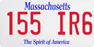 MA license plate 155IR6