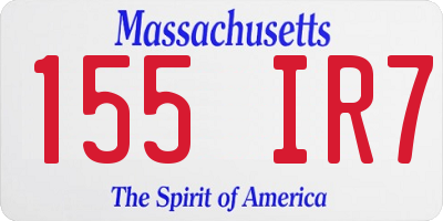 MA license plate 155IR7
