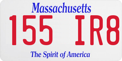 MA license plate 155IR8