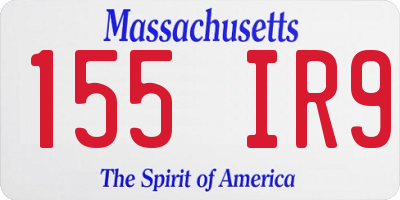 MA license plate 155IR9