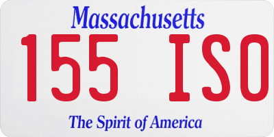 MA license plate 155IS0