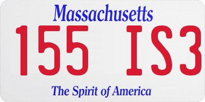 MA license plate 155IS3