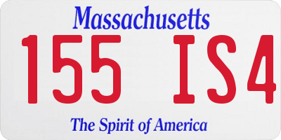 MA license plate 155IS4
