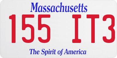 MA license plate 155IT3