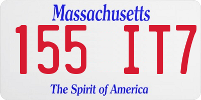 MA license plate 155IT7